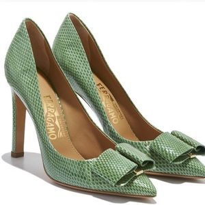 Green Ammazzonia Reptile Salvatore Ferragamo heels